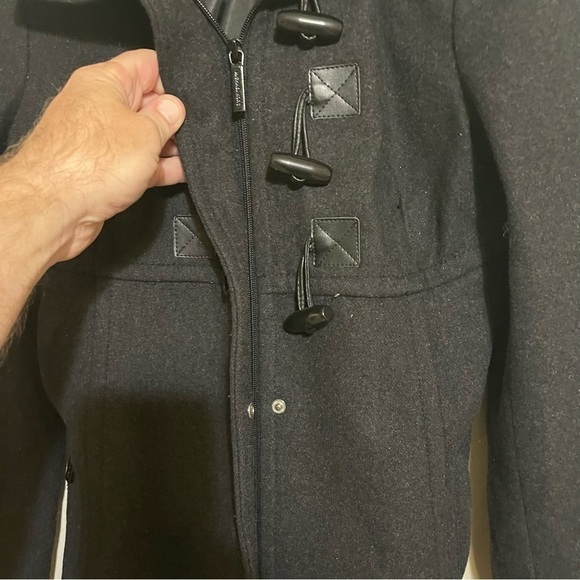 Michael Kors Wool Blend Coat Jacket Zipper Front Toggle Black Button women XS - Picture 4 of 9